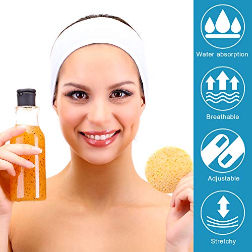 Spa Headband 4-Pack, Stretchy Terry Cloth Hair Wrap