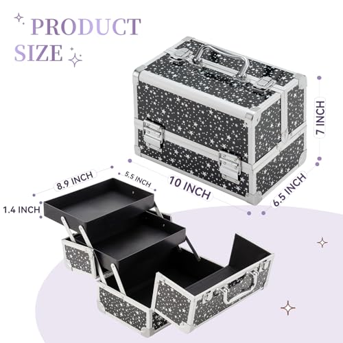 Leeora&Leekoo Makeup Train Case - 2 Trays Organizer Box