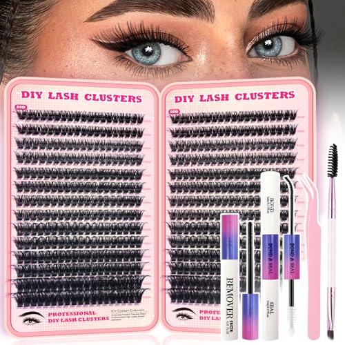 Lash Clusters Kit 532pcs 80D 10-18mm DIY Eyelash Extensions