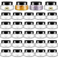 24 Pack 8oz Clear Plastic Jars with Lids and Labels