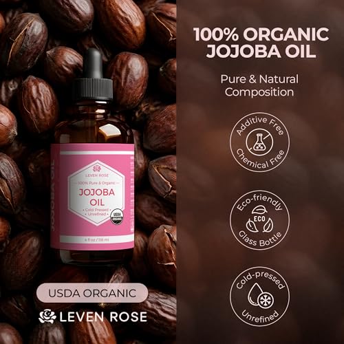 Leven Rose Organic Jojoba Oil 4oz - Pure Cold Pressed