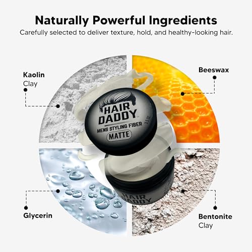 Hair Daddy Matte Styling Clay for Men - Strong Hold