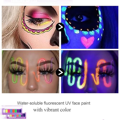 Water Activated Eyeliner Palette - 2 Pack UV Glow