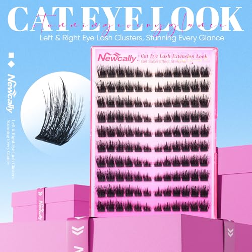 Cat Eye Lash Clusters Manga Eyelash Clusters Wispy individuals Fox Eye Lash Extension CD-Curly Cluster Eyelash Extensions Spiky Lash Cluster by Newcally
