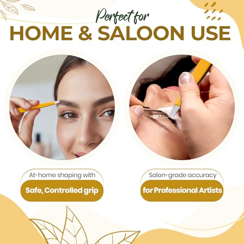 Professional Slant Tip Eyebrow Tweezers for Women & Men ? Precision Hair Removal Tool ? Stainless Steel Tweezers for Eyebrow Shaping, Facial Hair, Ingrown Hair & Splinter Removal (Golden Glow)