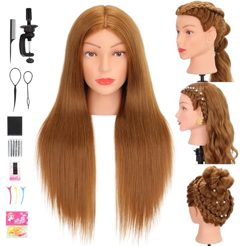 80% Human Hair Mannequin Head 26-28" with Clamp for Braiding