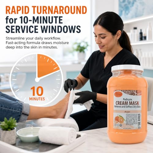 SPA REDI Mandarin Body & Foot Cream Mask - Hydrating Pedicure Treatment, 128 oz