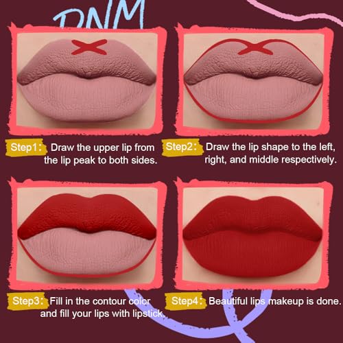 2-in-1 Matte Red Lip Liner & Lipstick Combo - Waterproof & Long-Lasting
