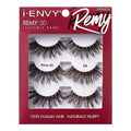 i-ENVY False Lashes, Remy 3D Lashes Value Pack Human Hair Natural Fluffy Wispy Invisible Band Seamless Look Reusable Eyelashes (04)