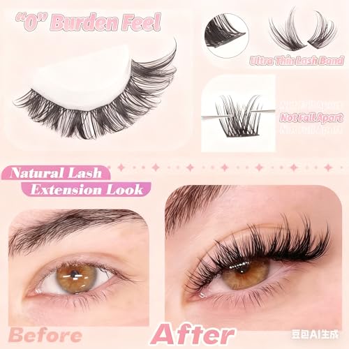 DIY Lash Extension Kit 280PCS Clusters 30D+40D with Bond & Seal