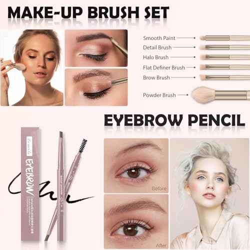 All in One Makeup Kit for Women Full Kit, Basic Cosmetics Kit for Beginner & Professionals, Eye Makeup Set Tween Girl, Make Up Kits for Teenagers, Makeup Gift Set for Girls, Women & Teens(10-Cement)