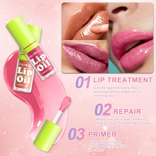 6-Color Lip Gloss Set with Moisturizing Oil Formula