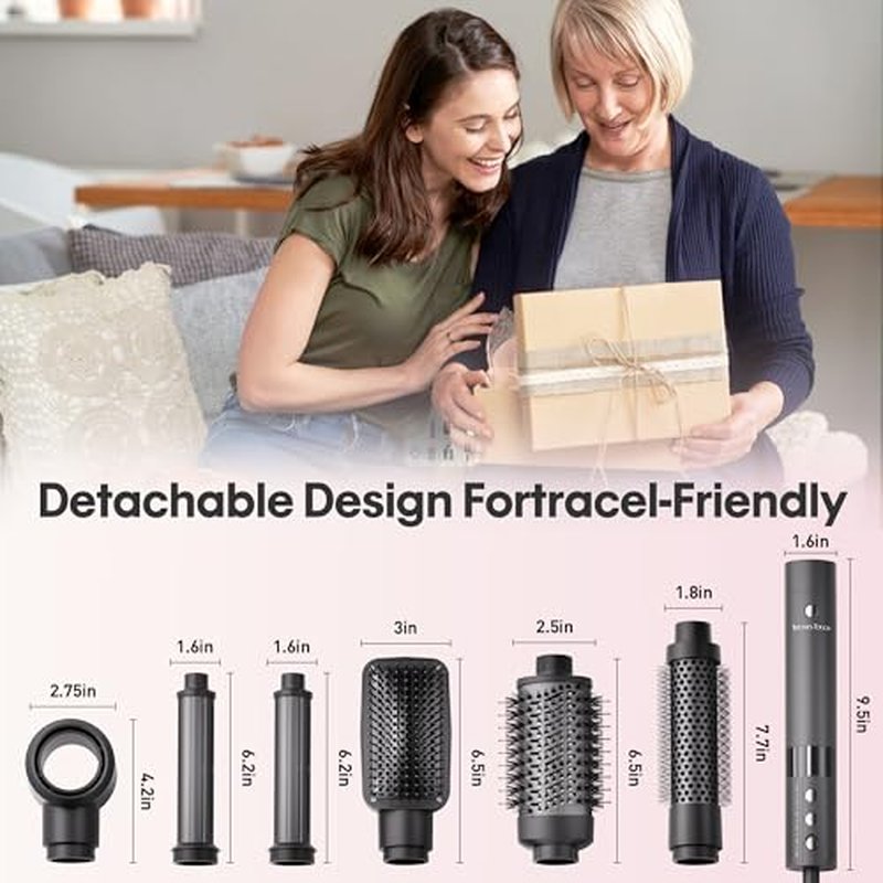 6-in-1 Hair Dryer Brush Set with Auto-Winding Curling Irons