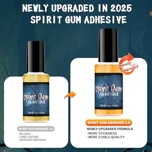 CHASPA Spirit Gum Adhesive and Remover Kit: Professional Cosmetic Glue for Face Skin Body, Prosaide Prosthetic Adhesive Glue for Halloween Makeup, SFX, Stage, Fake Beards, Bald Cap, Mustache