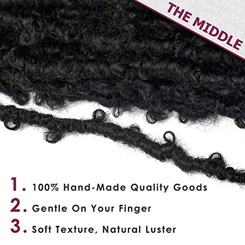 Niseyo Butterfly Locs Crochet Hair 12 Inch 1 Pack Pre-Looped Distressed Locs Crochet Braids (1B)