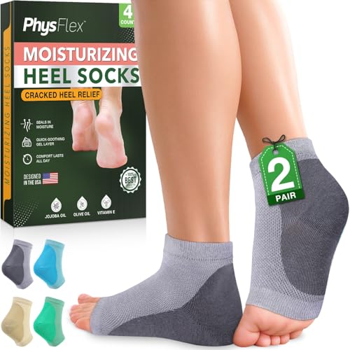 Moisturizing Gel Socks for Cracked Heels - 4-Pack Foot Care