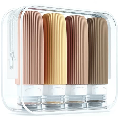 TSA Approved Travel Bottles 3oz - 4 Pack Silicone Leak Proof