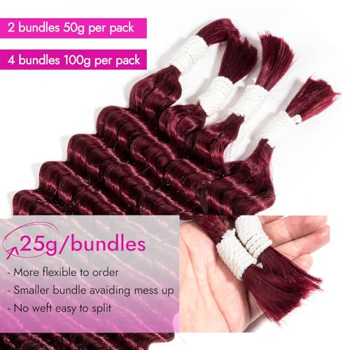 Human Braiding Hair for Boho Braids Deep Wave, Curly, Black Women,