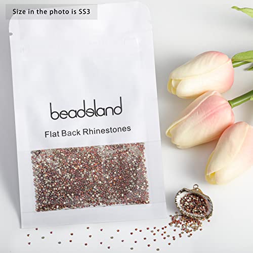 Beadsland Amber Flat Back Crystal Rhinestones SS3 1440pcs for Crafts & Nail Art