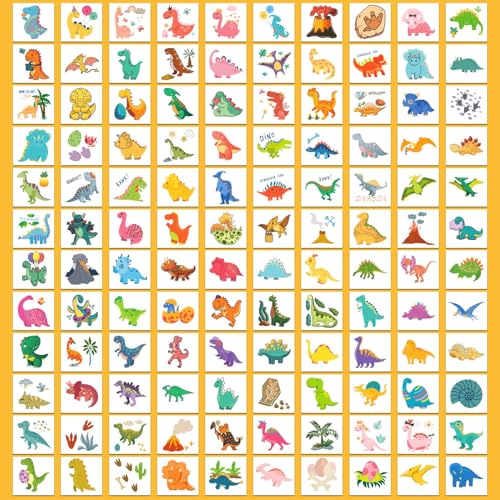 Partywind 408 PCS Dinosaur Kids Temporary Tattoos