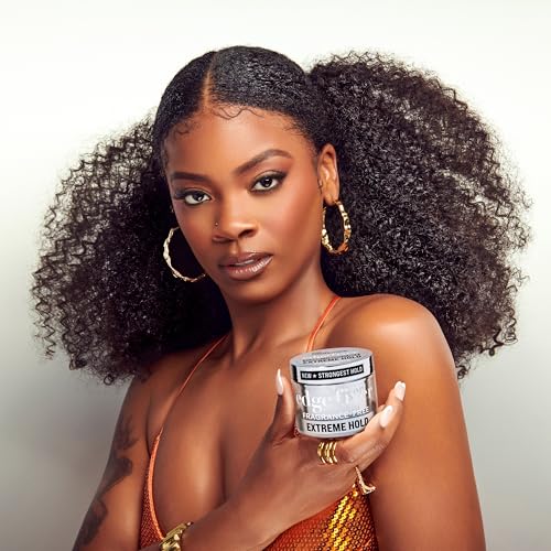 KISS COLORS & CARE Extreme Hold Edge Fixer Hair Gel, 24 Hour Maximum Hold, Ultimate Styling Control, No Flake Formula, For Coarser, Coily Hair, 3.38 oz (100 mL) - Fragrance Free
