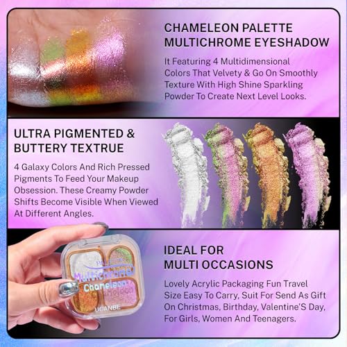 UCANBE Multichrome Shimmer Eyeshadow Palette - 4 Colors