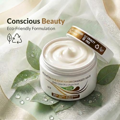 Keratin Hair Mask with Biotin & Castor Oil - 8.5 Oz