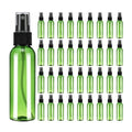 uxcell 100Pack Spray Bottles, 2Oz/60ML Reusable Clear Empty Mist Plastic Mini Travel Bottle Set,Small Refillable Liquid Containers for Household Use, Essential Oil, Cleaning (Green Black)