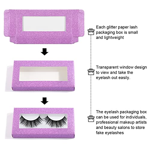 20 Pieces Eyelash Boxes with Clear Window & 20 Mascara Wands