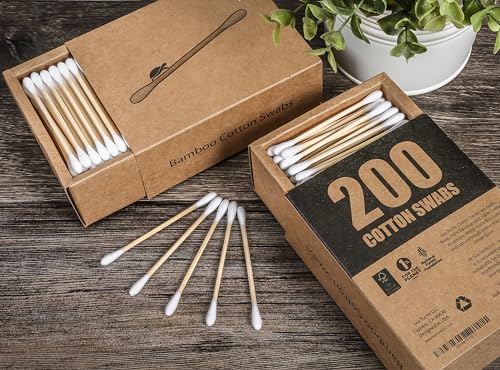 Sea Turtle Bamboo Cotton Swabs - 200 Count Eco-Friendly Buds