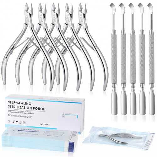 Lothee Cuticle Trimmer Kit with 200 Sterilization Pouches
