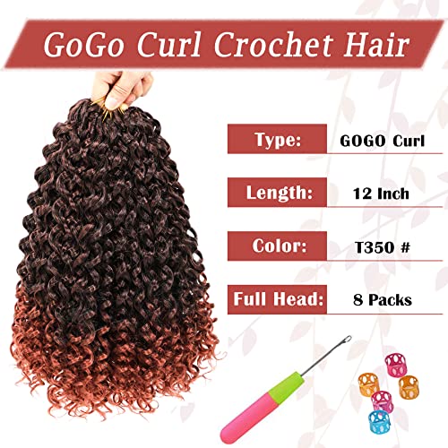 Gogo Curl Crochet Hair 12 Inch - 8 Pack Beach Curl Extensions