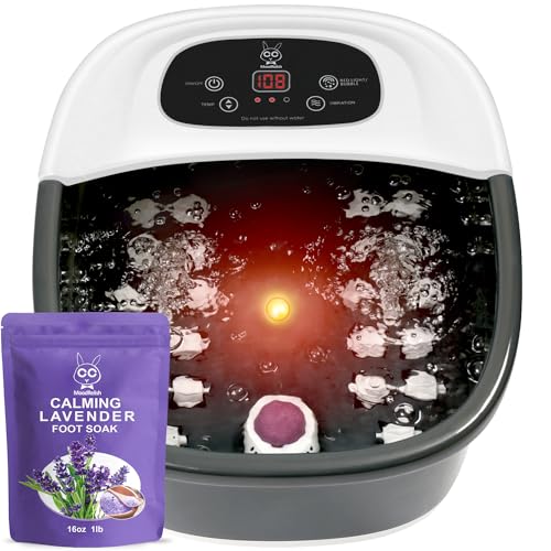 Foot Spa Bath Massager with Heat, Bubbles & Vibration - Black