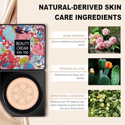 NUIBO Air Cushion CC Cream Foundation with Mushroom Sponge - 2 Pack