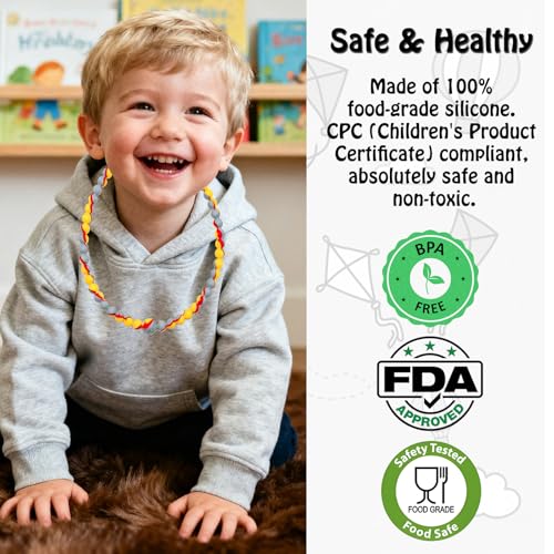 Silicone Chew Necklaces for Babies & Adults - 2 Pack Sensory Fidget Toys