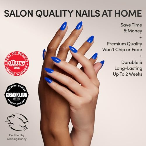 Glamnetic Cobalt Blue Press-On Nails - Short Almond 30 Kit