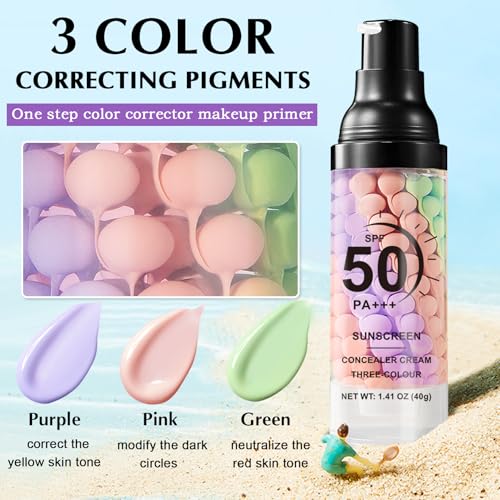 3-in-1 Color Correcting Face Primer SPF 50 PA+++ (2 Pack)