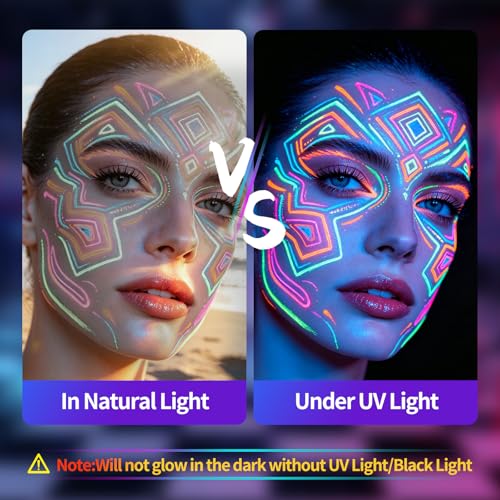 14-Color Glow in the Dark Face & Body Paint Markers