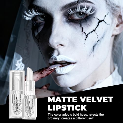 Black Matte Lipstick Set - Waterproof Halloween Makeup