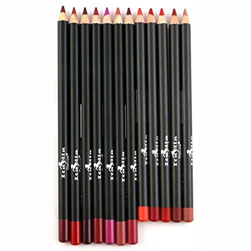 Italia Deluxe Lip Liner Set 12 Colors - Creamy & Pigmented