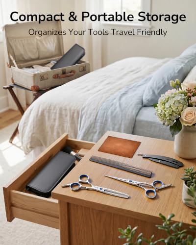 ULG Hair Cutting & Thinning Shears Kit with Razor - Professional Home Grooming Set