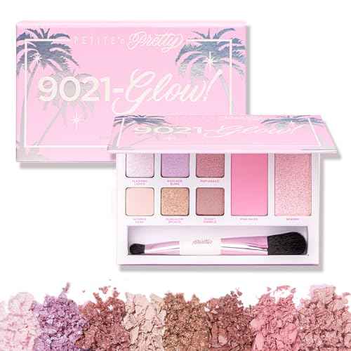 Petite ¡¯N Pretty 9021 Glow! Eye & Cheek Makeup Palette for Kids, Tweens and Teens -3-in-1 Makeup Palette of Blush, Eyeshadow, and Highlighter, Non-Toxic, Made in USA