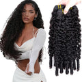 Burmese Curly Human Hair Bundles - 30-34 Inch Natural Black