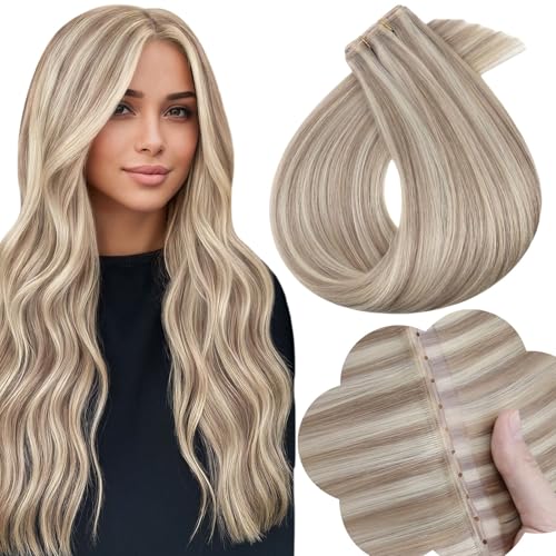 Full Shine Butterfly Weft Hair Extensions 20 Inch 50G Ash Blonde
