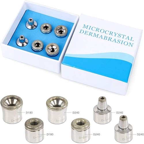 UNOISETION Diamond Dermabrasion Head, 6 PCS Dermabrasion Replacement Tips, Professional Microdermabrasion Accessories for Microdermabrasion Machine