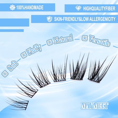 Cat Eye Lash Clusters - J Curl 12-14mm Wispy False Eyelashes