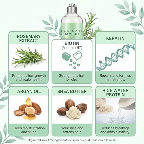 Grospe Rosemary Shampoo for Hair Growth & Strengthening - 10.14 Fl Oz