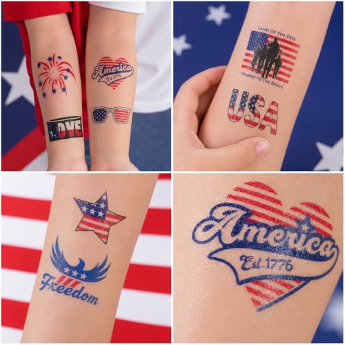 96pc Temporary Patriotic Tattoos – 4th of July Party Favors