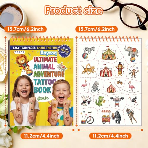 350 Piece Animal Temporary Tattoos for Kids
