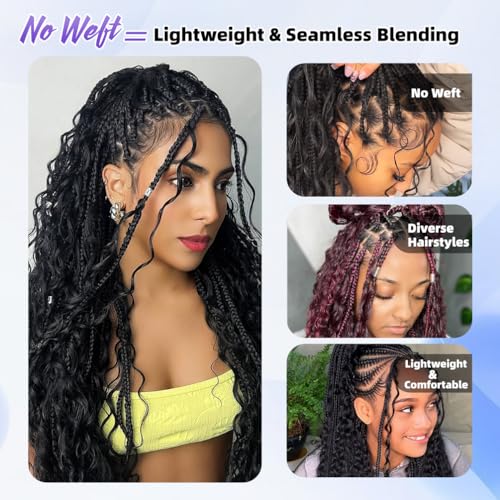 Deep Wave Human Braiding Hair for Boho Braids ? 10 Inch 120g 3 Bundles/Pack Natural Black, 100% Unprocessed 12A Brazilian Virgin Hair Bulk, No Weft, Wet & Wavy Curly Knotless Extensions